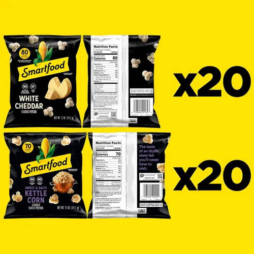 Vista 2 de Smartfood Palomitas de maíz, paquete variado, 0.5 onzas (paquete de 40)