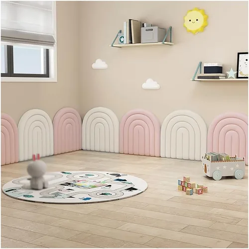 Vista 8 de Acolchado de pared anticolisión para niños, paneles de pared tapizados, panel de pared 3D, cabecero autoadhesivo para decoración de paredes