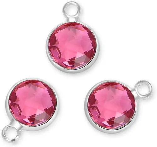 Vista 17 de Adabele Colgante de piedra natal de plata de grado A, 0.236 in, pequeño, 0.315 in y 0.394 in para aretes personalizados, pulseras, collares