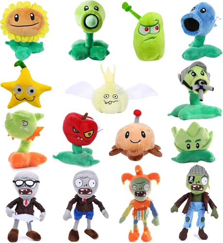 Vista 9 de JHESAO 7 "Plantas y Zombies PVZ Peluche Peashooter Juguetes PVZ 1 2 Peluche Suave Zombies Muñeca Green Pea Shooter Juguete de peluche Nuevo