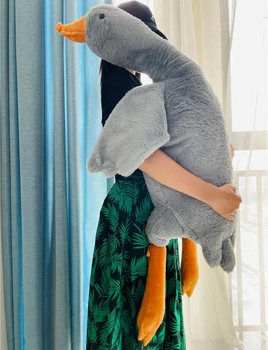 Vista 15 de Tanha Peluche de ganso, suave felpa de ganso, lindo ganso de peluche, animal de peluche de pato, 20 pulgadas, marrón