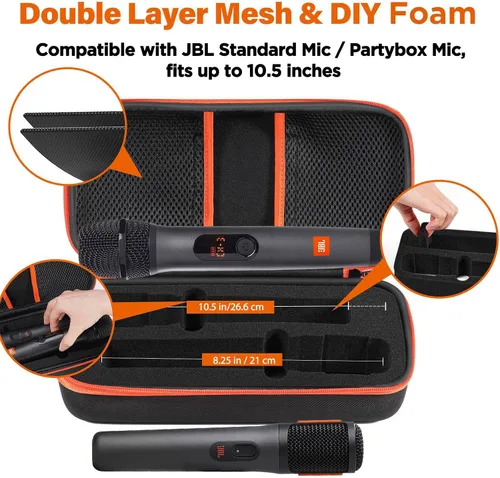 Vista 4 de Funda de micrófono inalámbrico compatible con el sistema de dos micrófonos Negro