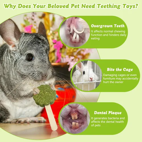 Vista 4 de Juguetes masticables de conejo para dientes, 10 unidades de palitos naturales para masticar, hámster, zanahoria, juguete molar para masticar