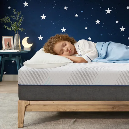 Vista 14 de Colchón Tamaño Twin, Colchón de Espuma Viscoelástica con Gel de 6 Pulgadas para Noches de Sueño Fresco y Alivio de Presión, Colchón de Firmeza Media