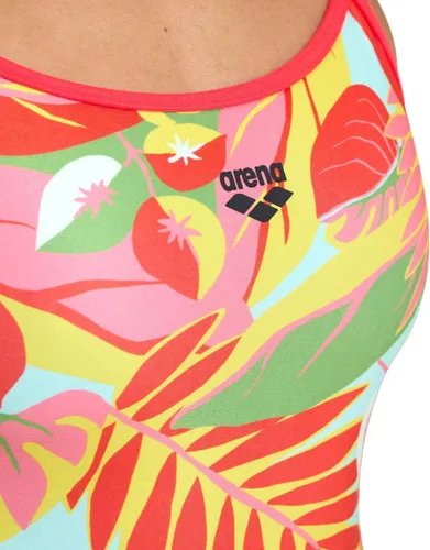 Vista 3 de Arena Traje de baño Performance Tropic con espalda de encaje para mujer