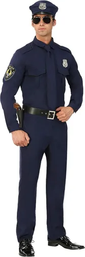 Vista 2 de Disfraz de policía de talla grande para hombre