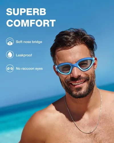 Vista 4 de ZIONOR G1 MAX - Gafas de natación polarizadas antivaho para hombres y mujeres A4 (polarizado + ahumado brillante)