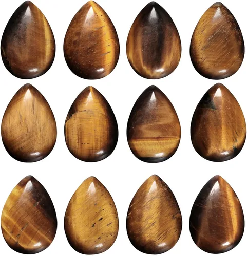 Vista 19 de rockcloud Paquete de 10 piedras planas de cabujón en forma de lágrima para la fabricación de joyas, piedras planas de cristal natural para proyectos