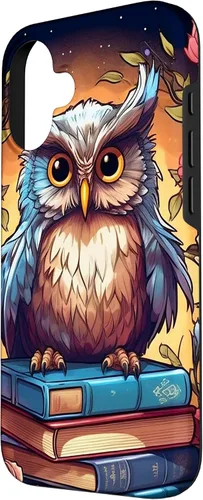 Vista 2 de Funda para bibliotecario para iPhone 16 Owl Book Lover
