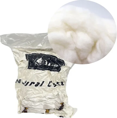 Vista 2 de Ivie Fibra de bateo de algodón orgánico de lujo blanco natural para relleno (algodón peinado 1lb)
