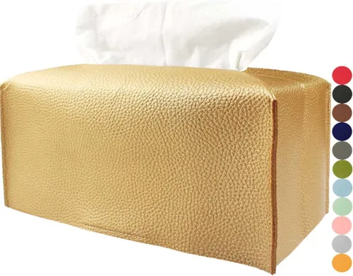 Vista 13 de Cubierta de Caja de Paños Grande Rectangular – Soporte de Caja de Paños Rectangular de Tamaño Plus con Cinturón Inferior [JESMINI, Negro] Soporte