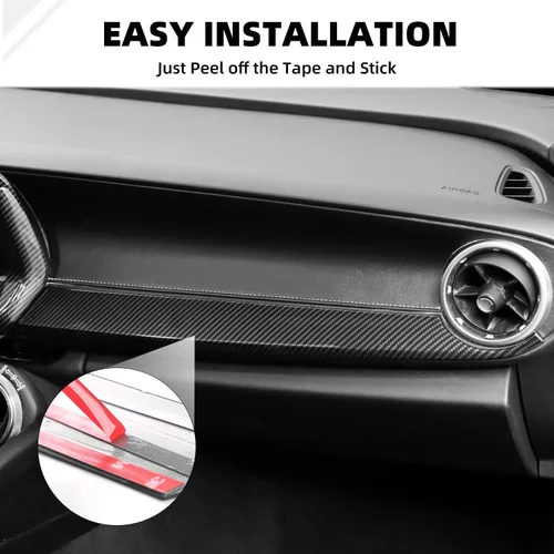 Vista 5 de Cubierta de panel frontal Co-Pilot de fibra de carbono para salpicadero, compatible con Chevrolet Camaro 2017-2024