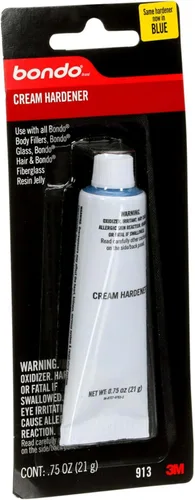 Vista 2 de Bondo Endurecedor en crema, 1 tubo de 0.75 onzas líquidas, el cambio de color durante la mezcla garantiza consistencia, reparación duradera, uso
