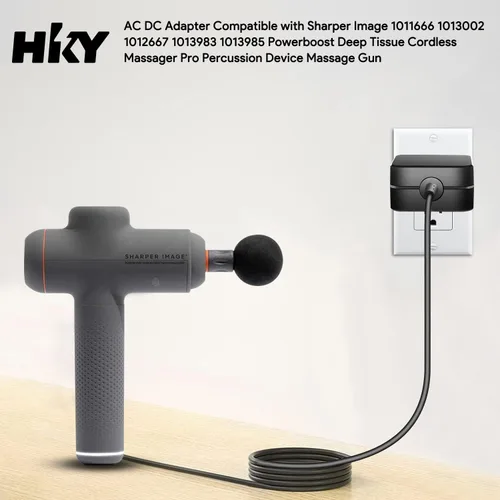 Vista 2 de HKY Adaptador de CA de 27 V compatible con SHARPER Image Powerboost Masajeador de percusión de tejido profundo 1011666 1013002 1012667 1013983