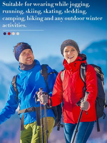 Vista 5 de Geyoga 7 diademas de punto para mujer, diademas de invierno para mujer, calentadores de orejas con forro polar para clima frío cálido (color fresco)