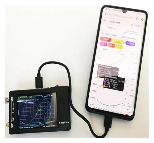 Vista 5 de Spectrum Analyzer, 2.8" LCD 1.5GHz NanoVNA-H HF VHF UHF UV Vector Network Analyzer Antenna NanoVNA with SD Card Slot Spectrum Analyzer