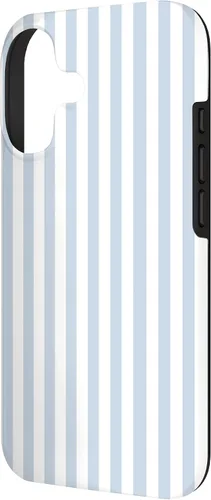 Vista 2 de Funda con patrón geométrico de rayas blancas y azul claro para iPhone 17