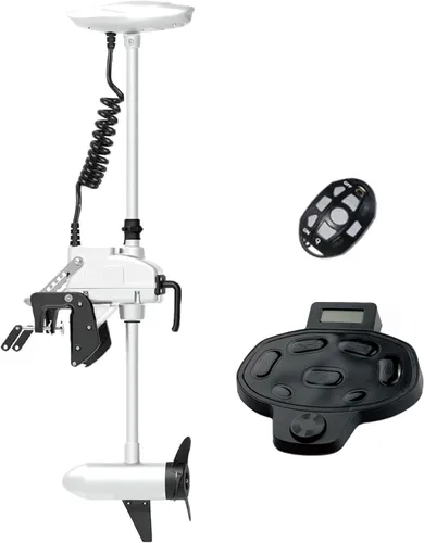 Vista 7 de AQUOS Haswing Cayman T 12V 55LBS 39 pulgadas Motor eléctrico de pesca con control remoto de 2.4 G y control de pie inalámbrico para lancha de pesca