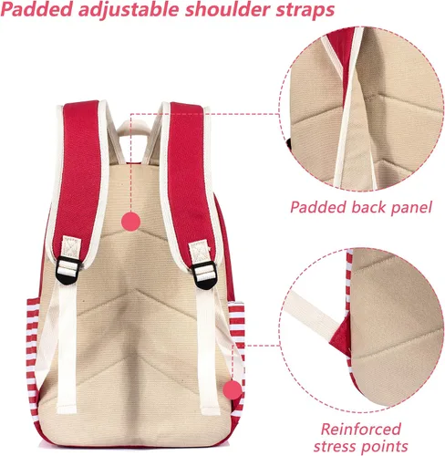 Vista 4 de Leaper - mochila escolar para niñas mochila informal bolsa de viaje con bolsillos laterales