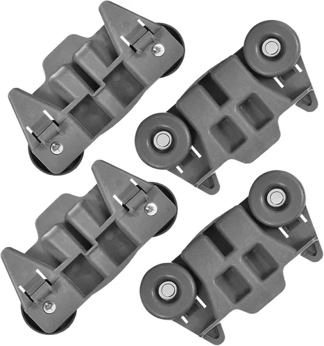 Vista 3 de AMI PARTS W10712394 Kit de ajustador de estante de lavavajillas y 4 unidades W10195416V W10195416 Ruedas para lavavajillas Ruedas inferiores