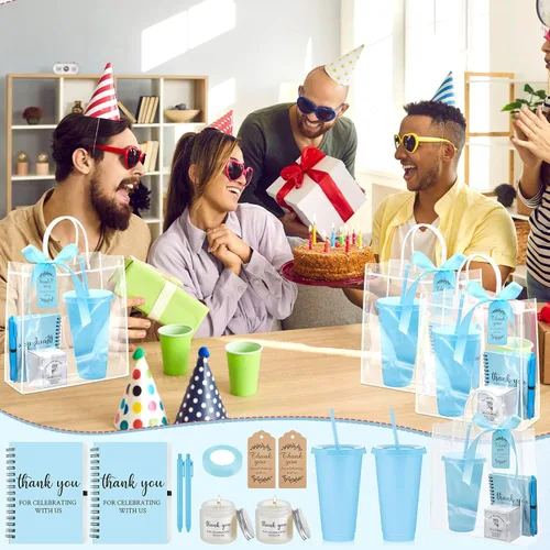 Vista 7 de Nuogo - Juego de 2 premios de ducha para padres para adultos, regalo de despedida de soltera, vaso de plástico, cuaderno con vela perfumada, bolsa