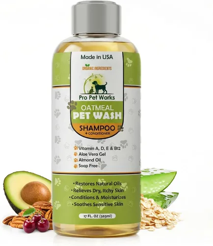 Vista 6 de Pro Pet Works 5 en 1 Loción acondicionadora de manteca de cacao Deja En para perros y gatos - Crema/Bálsamo para manchas calientes para alergias