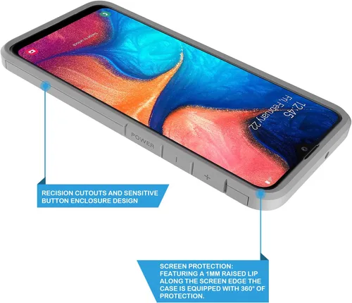 Vista 4 de Rosebono - Funda compatible con Samsung Galaxy A21, delgada híbrida de doble capa a prueba de golpes, cubierta dura de silicona a la moda, linda