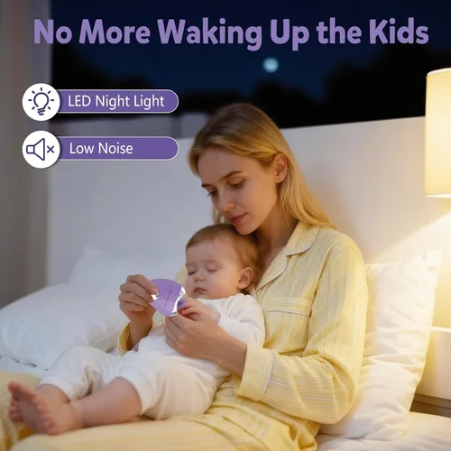 Vista 7 de Cortaúñas eléctrico para personas mayores con lima de uñas eléctrica, luz LED y 3 velocidades, cortaúñas eléctrico automático para adultos y niños
