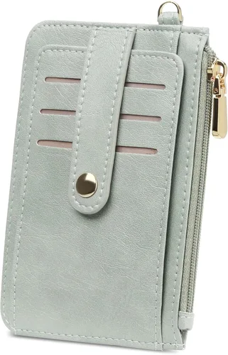 Vista 11 de SENDEFN Cartera delgada de piel con bloqueo RFID para tarjetas de crédito con bolsillo con cremallera