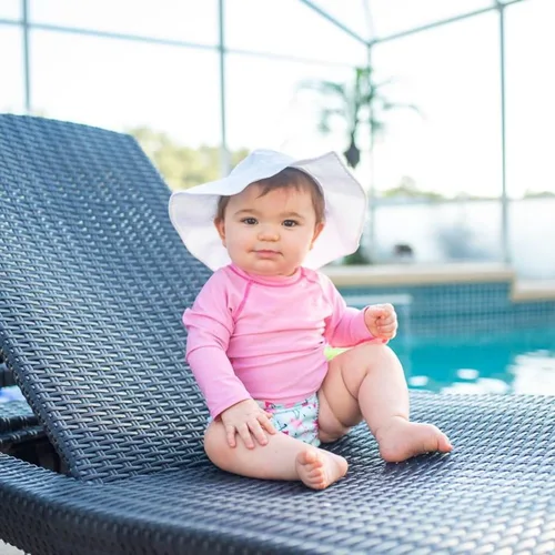 Vista 4 de Green Sprouts Baby Girls Brim Sun Protection Hat