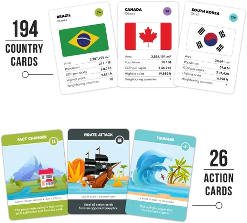 Vista 4 de The World Game - Divertido juego de mesa de geografía - Juego educativo para niños y adultos - Idea de regalo de aprendizaje genial para chicos