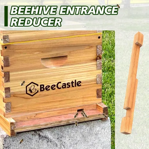 Vista 3 de BeeCastle Beeswaxed Beehive Reductor de entrada de colmena de madera 10 Marco Colmena de abejas recubierto de cera de abeja Protector de entrada