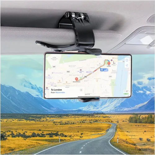 Vista 8 de Soporte para teléfono de automóvil, espejo retrovisor para salpicadero, rotación de 360 grados, ultra estable y antideslizante, compatible
