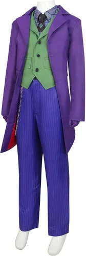 Vista 3 de Joker Costume for Kids Boys Teens Halloween Clown Cosplay Costume Deluxe Suit Coat Shirt Jacket Tie Pants Men Outfit