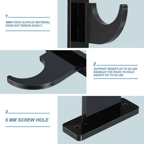 Vista 3 de uxcell Soporte de pared para espada, 1 juego de soporte de pared para sable de luz acrílico, soporte de pared para espada de sable de luz, soporte