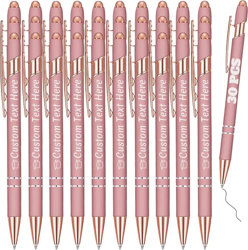 Vista 83 de Bolígrafos personalizados a granel 10 con nombre, grabados con punta de lápiz, bolígrafos de bola personalizados de escritura suave, regalos