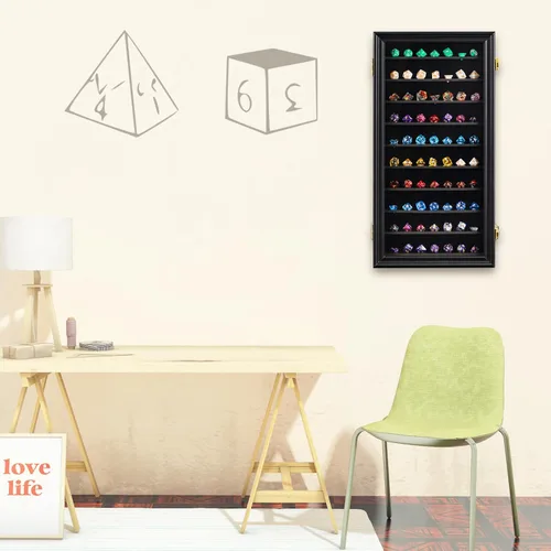 Vista 5 de HOROW Estuche grande de exhibición de dados DND poliédricos hexagonales con bloqueo con 98% de protección UV, organizador de dados