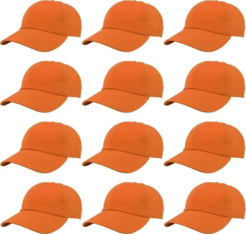Vista 15 de Gelante Gorras de béisbol 100% algodón liso en blanco tamaño ajustable al por mayor a granel de 12