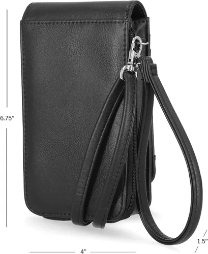 Vista 3 de Nautica Catalina - Cartera cruzada de cuero vegano RFID para mujer