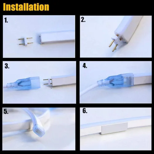 Vista 7 de Tira de luces LED flexibles de neón para decoración de bares o tiendas de uso comercial, 110 V (100 pies, verde)