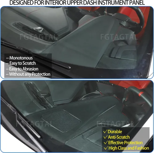 Vista 2 de Cubierta de panel de instrumentos interior superior para Chevrolet Corvette C8 Stingray 2020-2024, marco decorativo de tablero de instrumentos