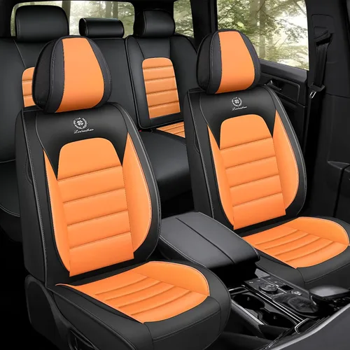 Vista 17 de Funda de asiento para Nissan Murano 2003-2026, protector de asiento de cuero impermeable compatible con bolsa de aire (par delantero, negro clásico)