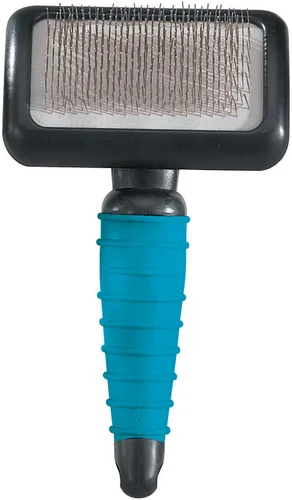 Vista 5 de Master Grooming Tools Cepillos ergonómicos Slicker — Cepillos moldeados para perros de aseo – Extra pequeños, 2¾" x 2", verde azulado/negro