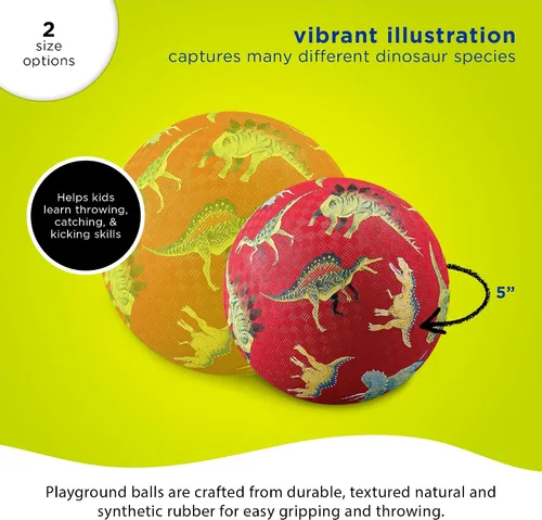 Vista 3 de Crocodile Creek Pelota de Patio de Juegos – Pelota de goma duradera para niños de 3 años en adelante – Pelota inflable que rebota para kickball