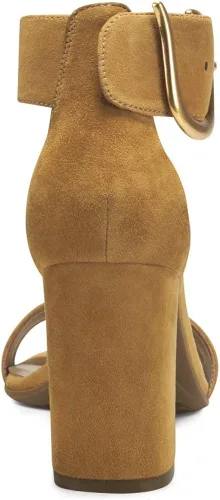 Vista 3 de Aerosoles Sandalias de tacón Landon para mujer, Bronceado Gamuza