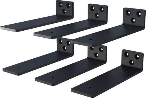 Vista 11 de NEODROP Paquete de 4 soportes de estante flotante de 6 pulgadas, soportes de estante ocultos de alta resistencia para estante pequeño, estante