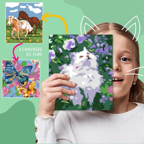 Vista 3 de Pintura por números para niños de 8 a 12 años - Juego de pintura acrílica, pintura por números, brilla en la oscuridad, manualidades DIY, incluye 3