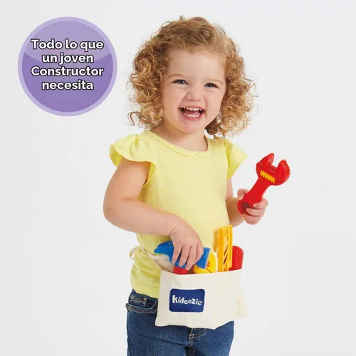 Vista 6 de Kidoozie My First Toolbelt - Cinturón de herramientas de juego de simulación con herramientas para niños pequeños y preescolares a partir de 2 años