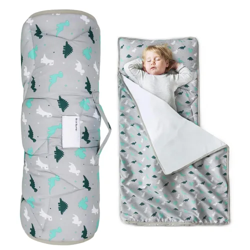 Vista 10 de Tapete para siesta para niños pequeños con manta de 50 x 21 x 1.5 pulgadas, tapete para siesta para niños y niñas, súper suave y acogedor, saco