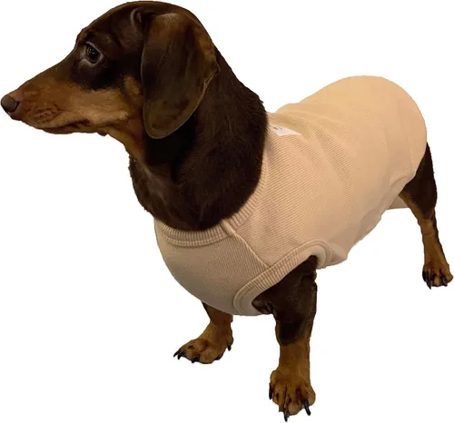 Vista 13 de D Doggy Star - Suéter de perro salchicha para perros, ropa de forro polar, abrigo de invierno (M, bolsillo azul marino)